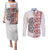 Aotearoa New Zealand Couples Matching Puletasi Dress and Long Sleeve Button Shirt Maori Marae Pattern Tiki LT05 White - Polynesian Pride