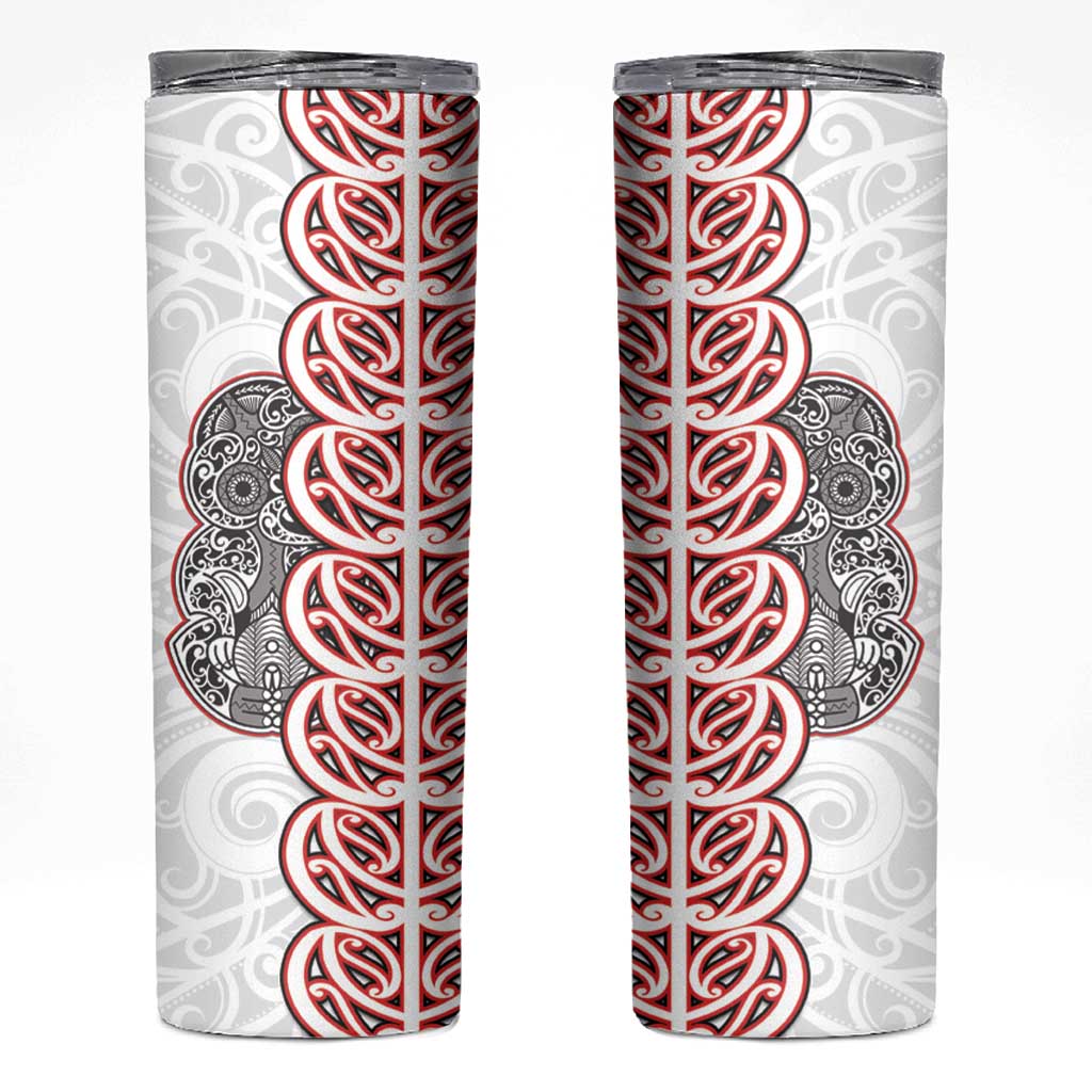 Aotearoa New Zealand Skinny Tumbler Maori Marae Pattern Tiki