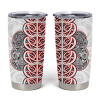 Aotearoa New Zealand Tumbler Cup Maori Marae Pattern Tiki LT05 White - Polynesian Pride