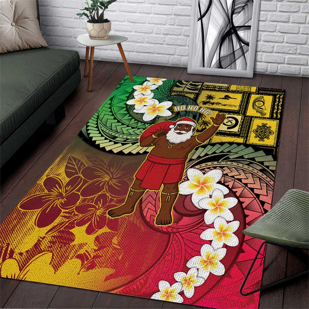 Vanuatu Christmas Area Rug Ni-Van Santa Retro Style - Polynesian Pride