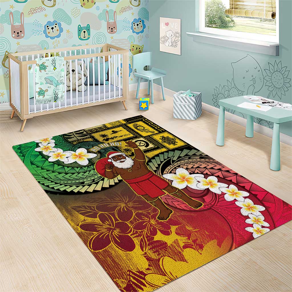 Vanuatu Christmas Area Rug Ni-Van Santa Retro Style - Polynesian Pride