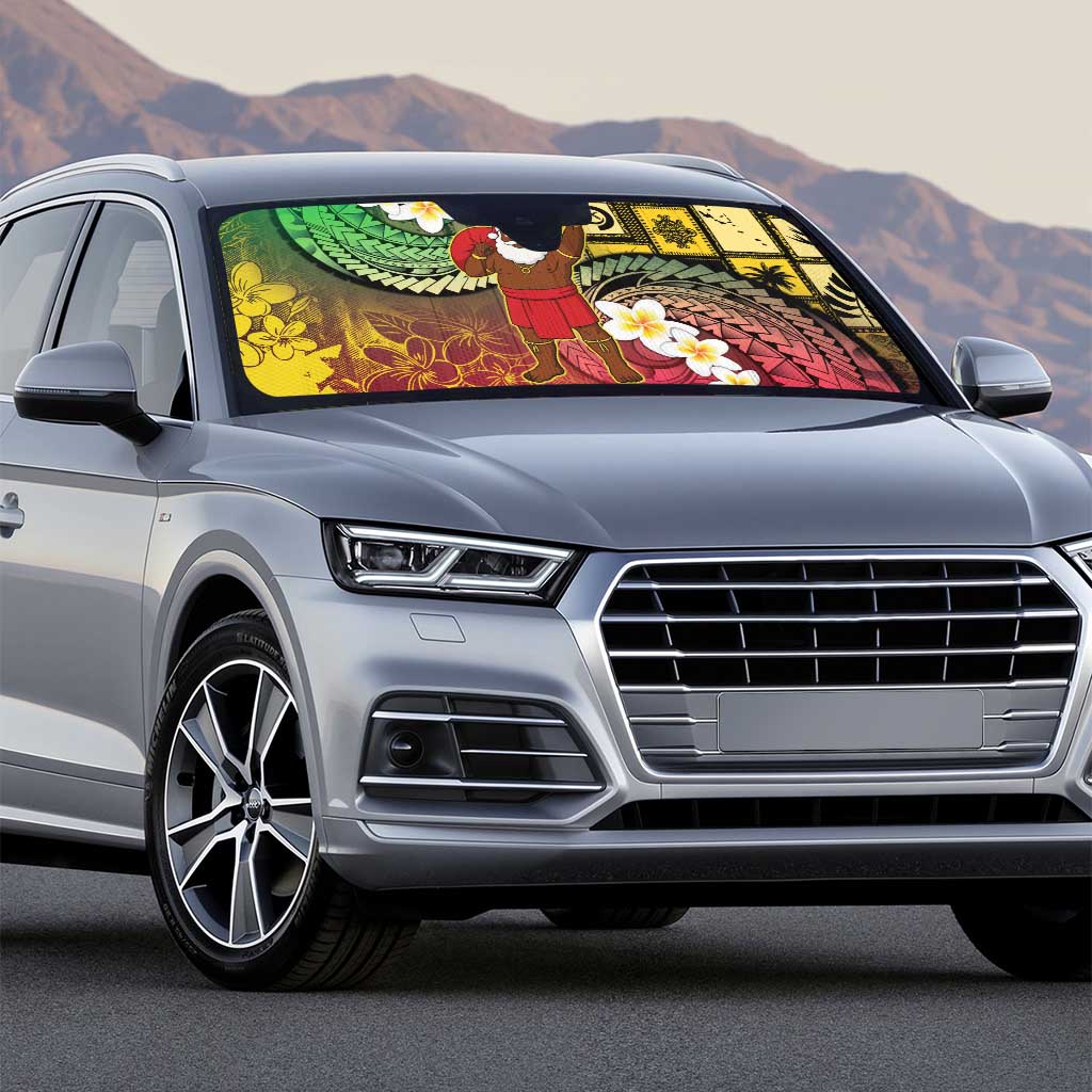 Vanuatu Christmas Auto Sun Shade Ni-Van Santa Retro Style - Polynesian Pride