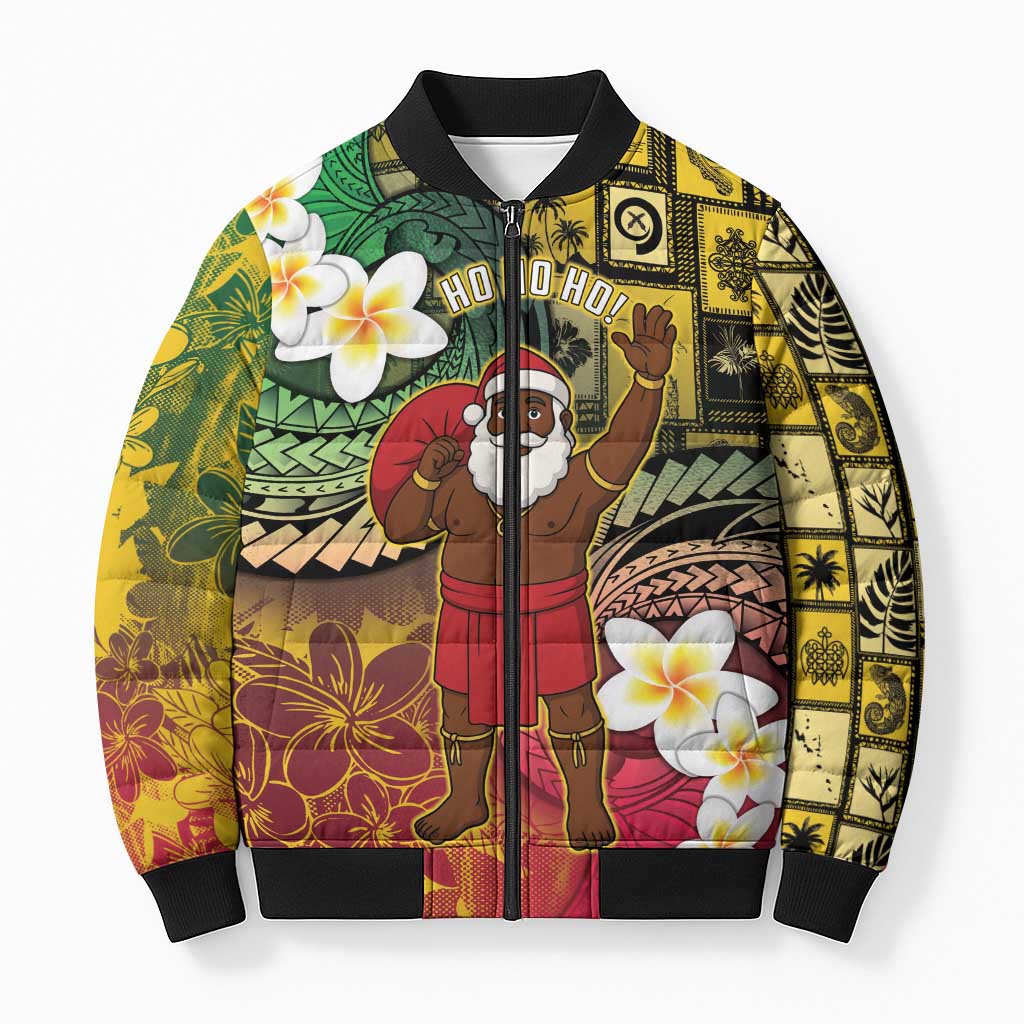 Vanuatu Christmas Bomber Puffer Jacket Ni-Van Santa Retro Style - Polynesian Pride