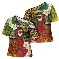 Vanuatu Christmas Cross Shoulder Shirt Ni-Van Santa Retro Style - Polynesian Pride