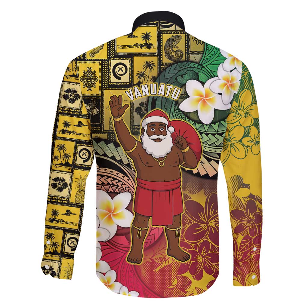 Vanuatu Christmas Family Matching Off Shoulder Maxi Dress and Hawaiian Shirt Ni-Van Santa Retro Style - Polynesian Pride