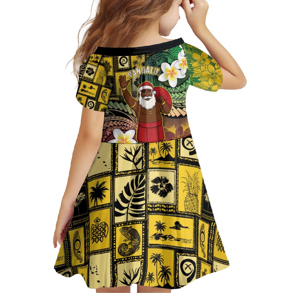 Vanuatu Christmas Family Matching Short Sleeve Bodycon Dress and Hawaiian Shirt Ni-Van Santa Retro Style - Polynesian Pride