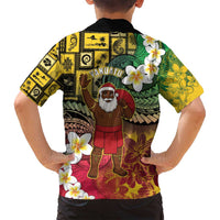 Vanuatu Christmas Family Matching Summer Maxi Dress and Hawaiian Shirt Ni-Van Santa Retro Style - Polynesian Pride