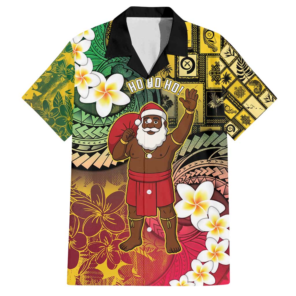 Vanuatu Christmas Family Matching Summer Maxi Dress and Hawaiian Shirt Ni-Van Santa Retro Style - Polynesian Pride