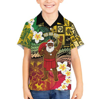 Vanuatu Christmas Family Matching Summer Maxi Dress and Hawaiian Shirt Ni-Van Santa Retro Style - Polynesian Pride