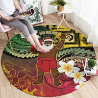 Vanuatu Christmas Round Carpet Ni-Van Santa Retro Style - Polynesian Pride