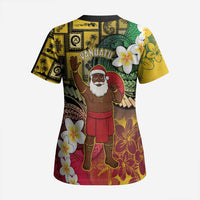 Vanuatu Christmas Scrub Top Ni-Van Santa Retro Style - Polynesian Pride