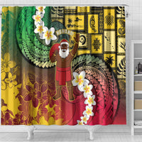 Vanuatu Christmas Shower Curtain Ni-Van Santa Retro Style - Polynesian Pride