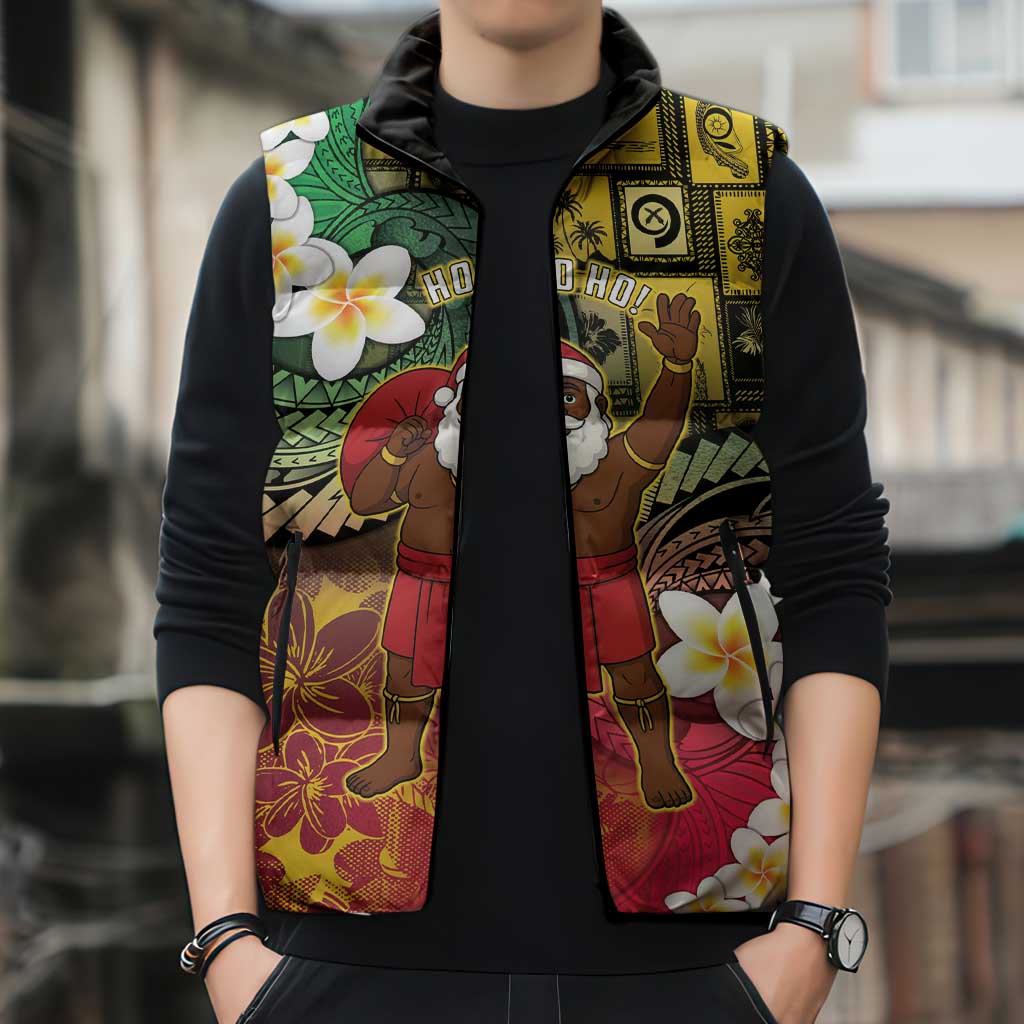 Vanuatu Christmas Sleeveless Puffer Jacket Ni-Van Santa Retro Style - Polynesian Pride