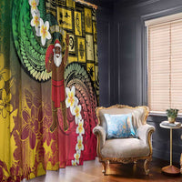Vanuatu Christmas Window Curtain Ni-Van Santa Retro Style - Polynesian Pride