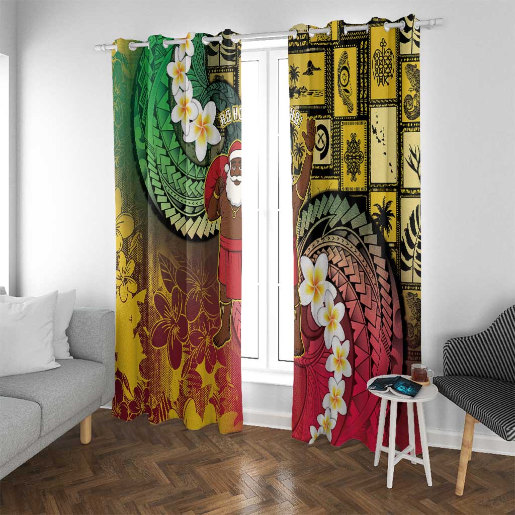 Vanuatu Christmas Window Curtain Ni-Van Santa Retro Style - Polynesian Pride