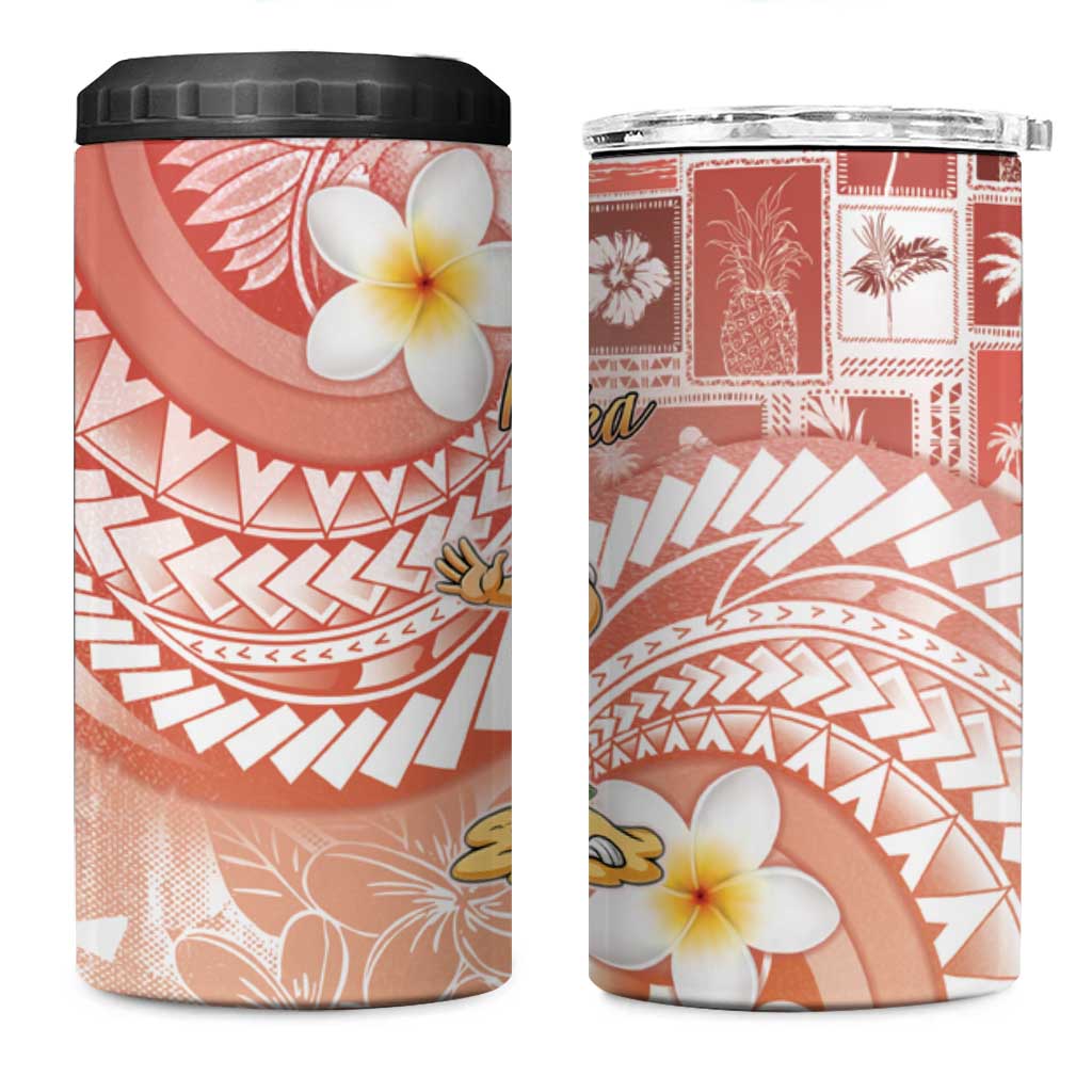 Hawaii Mele Kalikimaka 4 in 1 Can Cooler Tumbler Hula Santa Retro Style Red - Polynesian Pride