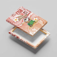 Hawaii Mele Kalikimaka Canvas Wall Art Hula Santa Retro Style Red - Polynesian Pride