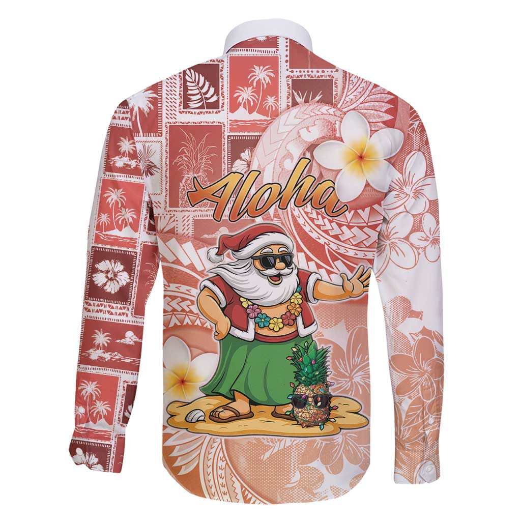 Hawaii Mele Kalikimaka Family Matching Puletasi and Hawaiian Shirt Hula Santa Retro Style Red LT05 - Polynesian Pride