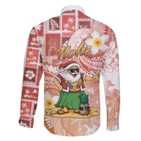 Hawaii Mele Kalikimaka Family Matching Puletasi and Hawaiian Shirt Hula Santa Retro Style Red LT05 - Polynesian Pride