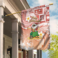 Hawaii Mele Kalikimaka Garden Flag Hula Santa Retro Style Red - Polynesian Pride