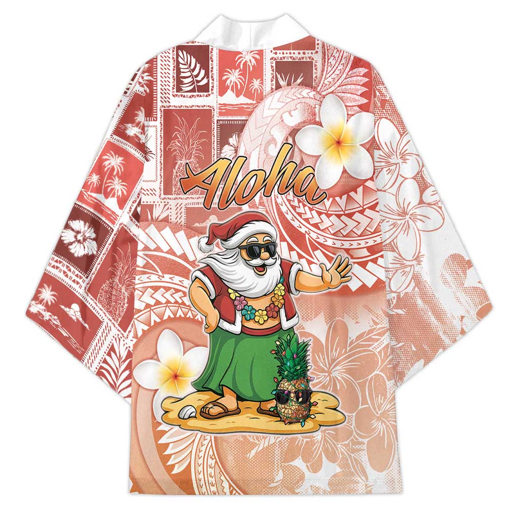 Hawaii Mele Kalikimaka Kimono Hula Santa Retro Style Red - Polynesian Pride