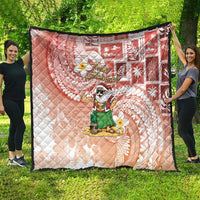 Hawaii Mele Kalikimaka Quilt Hula Santa Retro Style Red - Polynesian Pride