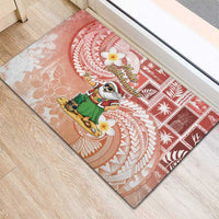 Hawaii Mele Kalikimaka Rubber Doormat Hula Santa Retro Style Red - Polynesian Pride