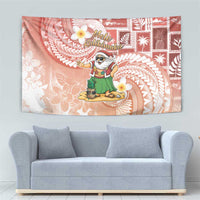 Hawaii Mele Kalikimaka Tapestry Hula Santa Retro Style Red - Polynesian Pride