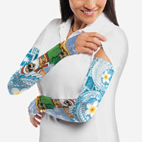 Hawaii Mele Kalikimaka Arm Sleeves Hula Santa Retro Style Blue LT05 - Polynesian Pride
