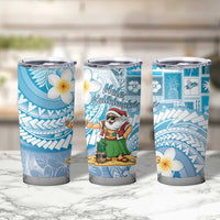 Hawaii Mele Kalikimaka Tumbler Cup Hula Santa Retro Style Blue - Polynesian Pride