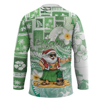 Hawaii Mele Kalikimaka Hockey Jersey Hula Santa Retro Style Green LT05 - Polynesian Pride