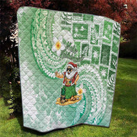 Hawaii Mele Kalikimaka Quilt Hula Santa Retro Style Green - Polynesian Pride