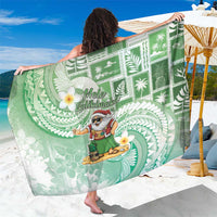 Hawaii Mele Kalikimaka Sarong Hula Santa Retro Style Green - Polynesian Pride