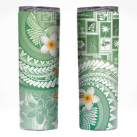 Hawaii Mele Kalikimaka Skinny Tumbler Hula Santa Retro Style Green - Polynesian Pride