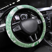 Hawaii Mele Kalikimaka Steering Wheel Cover Hula Santa Retro Style Green - Polynesian Pride
