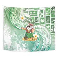 Hawaii Mele Kalikimaka Tapestry Hula Santa Retro Style Green - Polynesian Pride