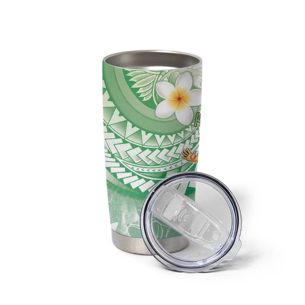 Hawaii Mele Kalikimaka Tumbler Cup Hula Santa Retro Style Green - Polynesian Pride