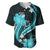 Aqua Polynesian Pattern With Tropical Flowers Baseball Jersey LT05 Aqua - Polynesian Pride