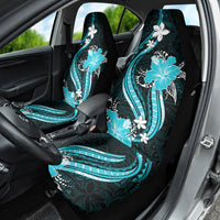 Aqua Polynesian Pattern With Tropical Flowers Car Seat Cover LT05 - Polynesian Pride