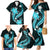 Aqua Polynesian Pattern With Tropical Flowers Family Matching Mermaid Dress and Hawaiian Shirt LT05 - Polynesian Pride