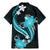 Aqua Polynesian Pattern With Tropical Flowers Family Matching Mermaid Dress and Hawaiian Shirt LT05 - Polynesian Pride