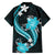 Aqua Polynesian Pattern With Tropical Flowers Family Matching Puletasi Dress and Hawaiian Shirt LT05 - Polynesian Pride