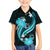 Aqua Polynesian Pattern With Tropical Flowers Family Matching Puletasi Dress and Hawaiian Shirt LT05 Son's Shirt Aqua - Polynesian Pride