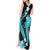 Aqua Polynesian Pattern With Tropical Flowers Tank Maxi Dress LT05 - Polynesian Pride