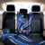 Blue Polynesian Pattern With Tropical Flowers Back Car Seat Cover LT05 - Polynesian Pride