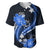 Blue Polynesian Pattern With Tropical Flowers Baseball Jersey LT05 Blue - Polynesian Pride