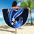 Blue Polynesian Pattern With Tropical Flowers Beach Blanket LT05 - Polynesian Pride