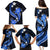 Blue Polynesian Pattern With Tropical Flowers Family Matching Puletasi Dress and Hawaiian Shirt LT05 - Polynesian Pride