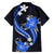 Blue Polynesian Pattern With Tropical Flowers Family Matching Puletasi Dress and Hawaiian Shirt LT05 - Polynesian Pride