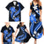 Blue Polynesian Pattern With Tropical Flowers Family Matching Summer Maxi Dress and Hawaiian Shirt LT05 - Polynesian Pride